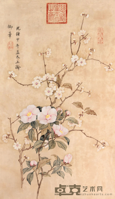 花卉立轴 62×36