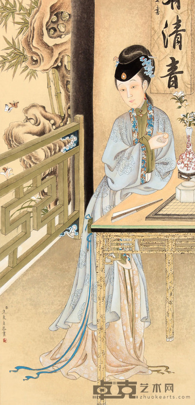 仕女镜框 51×27