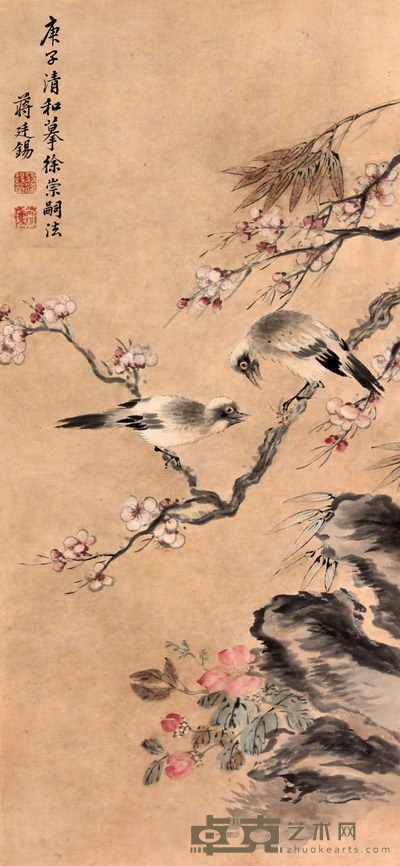 花鸟立轴 67×31