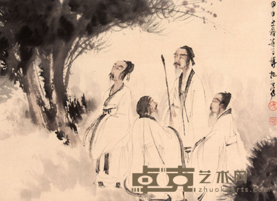山水人物立轴 36×50