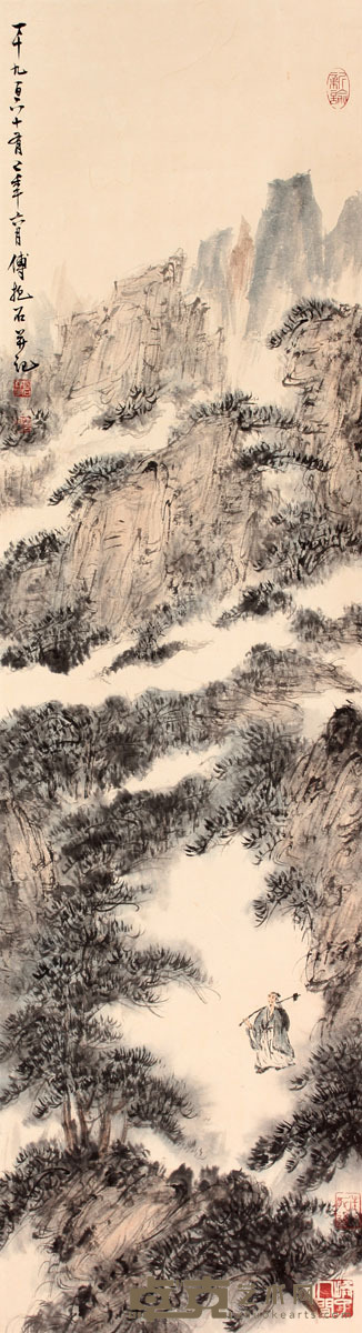 山水立轴 100×27