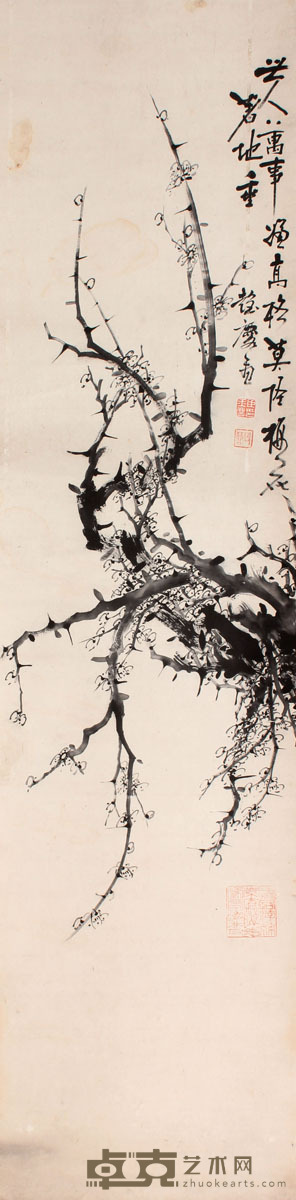 梅花立轴 163×41