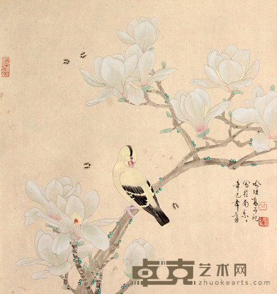 花鸟立轴 53×50