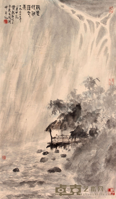 山水人物立轴 80×47
