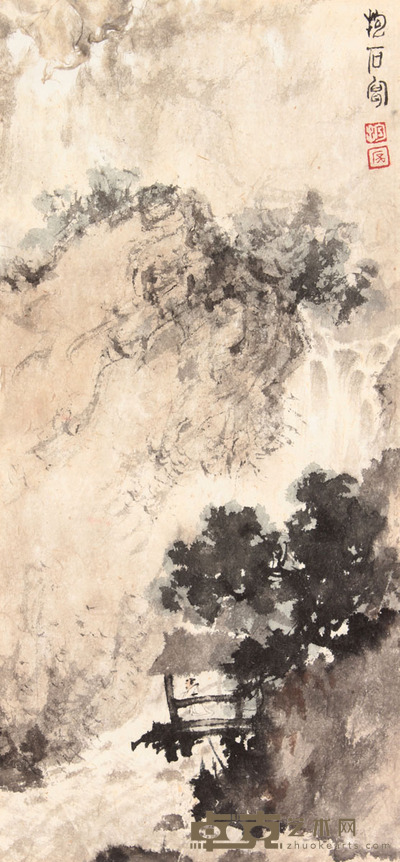 山水立轴 24×11
