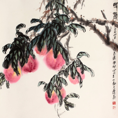 双寿立轴