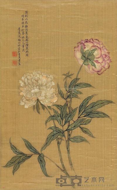 沈铨 （款） 花卉 立轴  62×38cm