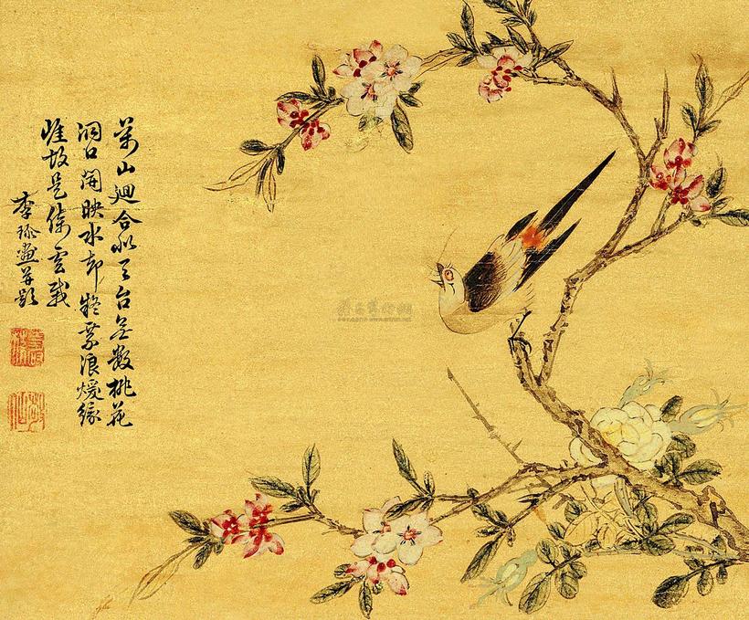 李珍  花鸟 立轴 