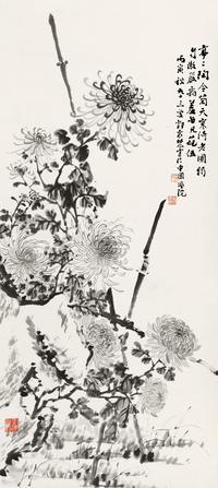 邓怀农  花卉 立轴 