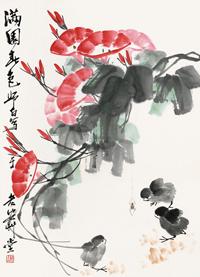 娄师白 花卉 立轴 