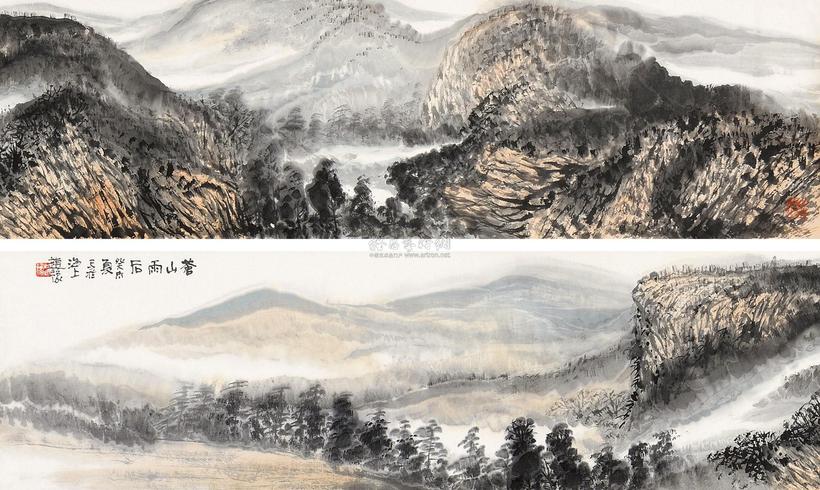 赵豫 山水 镜心 