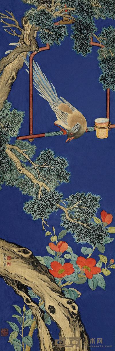 邢一峰 花鸟 立轴  98×32cm