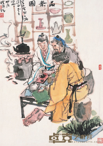 尉晓榕 2011年作 品茶图 镜片 66×43cm