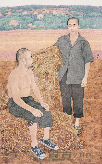 方正 丰收 镜片 设色纸本  111×177cm