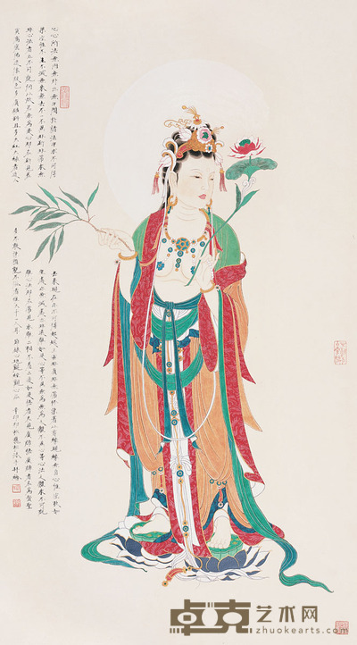 李巍松 菩萨 镜片 设色纸本  119×66.5cm