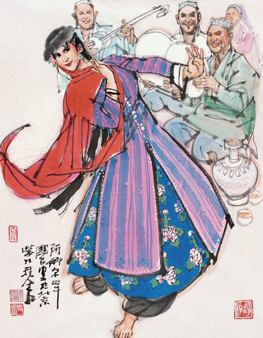 史国良 阿娜尔罕 镜片 设色纸本