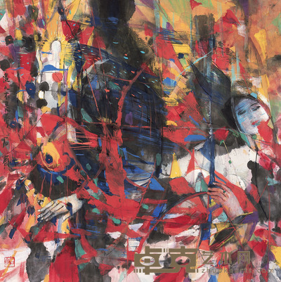 石齐 这儿不是梦 镜片 设色纸本  68×68cm