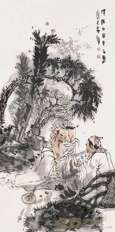 王家训 清淡 镜片 设色纸本  138×69cm