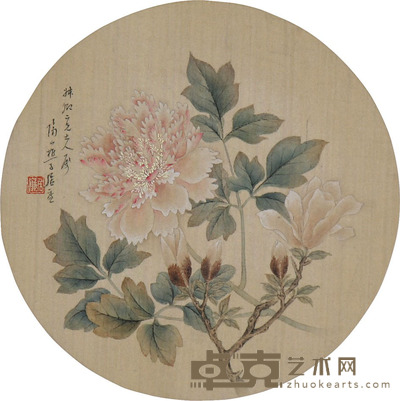 居廉 花卉(绢本)