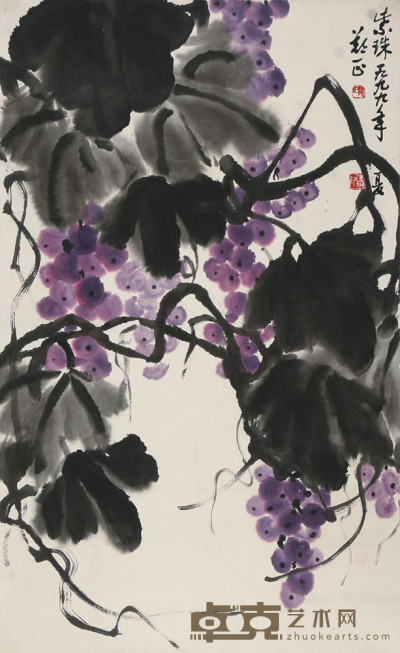郑正　紫珠 59×95cm