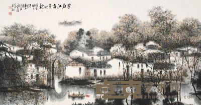 胥力浦 2008年作 家在江南黄叶村 镜心 94×176cm