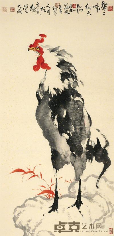 李太威 2011年作 声声啼彻天 镜心 136×67cm
