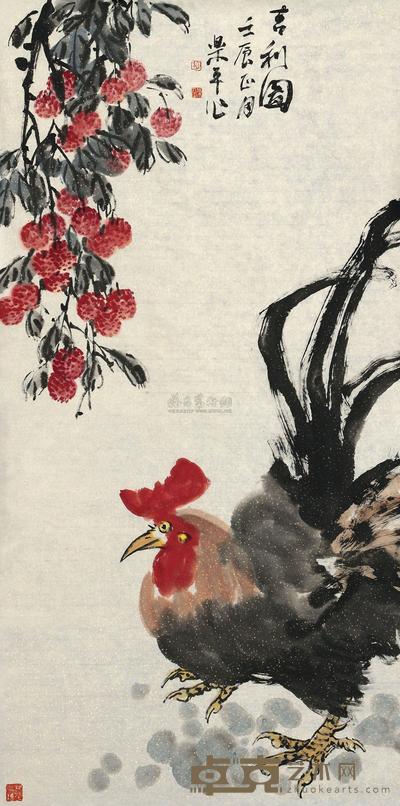 胡乐平 2012年作 吉利图 镜心 135×69cm