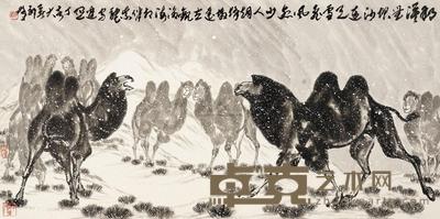 祁峰 2007年作 群驼图 镜心 69×138cm