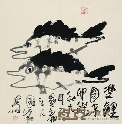 姜国华 2011年作 双鲤图 镜心 68×68cm
