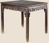 清 铁力木雕博古方桌