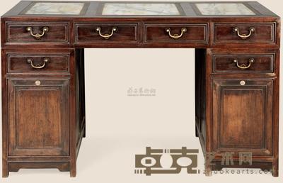 民国 红木嵌大理石写字台 139×70×85cm