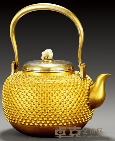 纯银镀金壶 长18.5cm