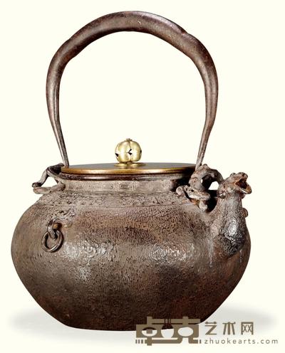 藏六饕餮纹铁壶 长19.5cm