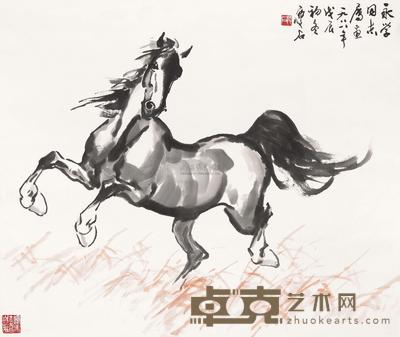 尹瘦石 1988年作 奔马 立轴 68×80cm