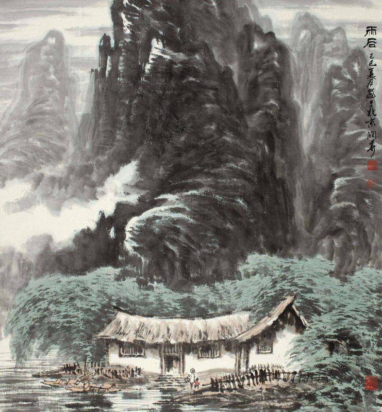 黄润华 已巳（1989年）作 雨后 立轴
