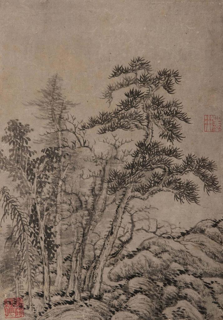 吴历 杂树小品 立轴
