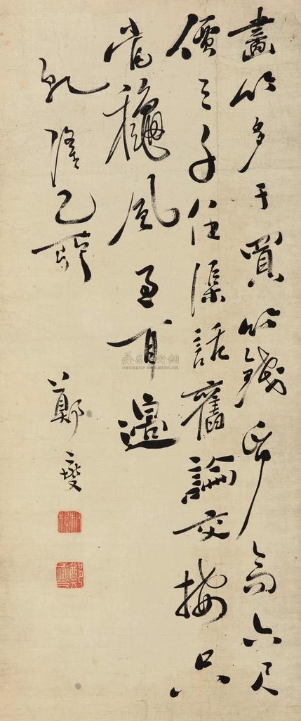 郑燮 （款） 己卯（1759年）作 行书七言诗 立轴