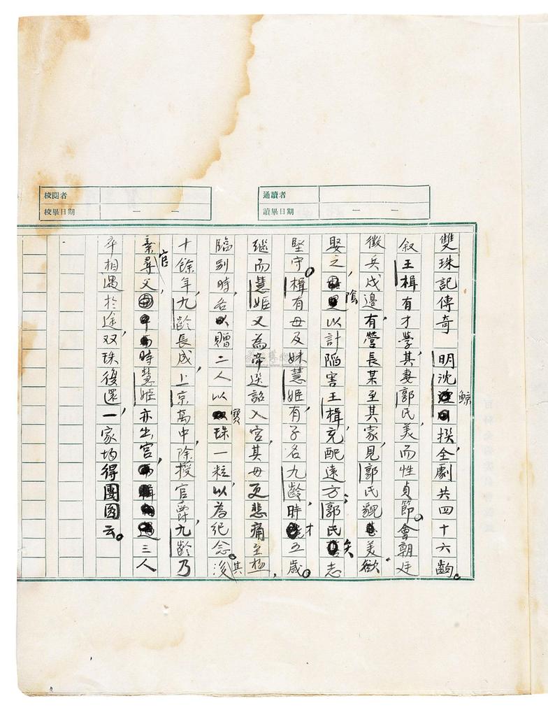 贺昌群 编 明剧六十种曲稿