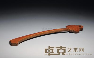 清 士元款竹雕如意 长23.5cm
