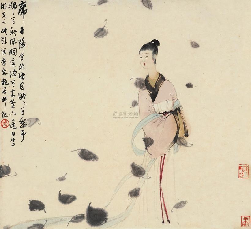 傅抱石 湘夫人 立轴