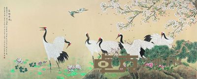 喻继高 白羽醉风 164×346cm,约51.1平尺
