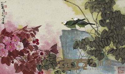薛亮 樱花小鸟 45×27.5cm，约1.1平尺