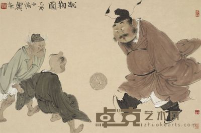 徐乐乐 蹴鞠图 70×46cm,约2.9平尺