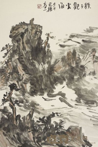 范扬 猴子欢云海 68.5×44.5cm,约2.7平尺