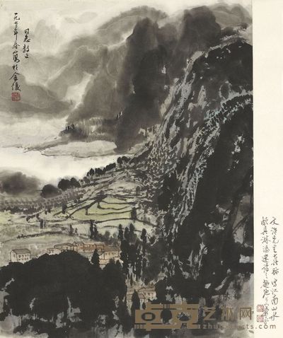 宋文治 深山人家 34.5×46cm,约1.4平尺