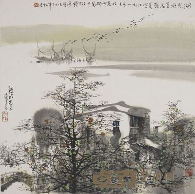 刘懋善 湖光秋意图 55×55cm,约2.7平尺