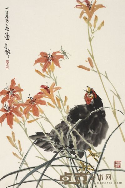 张继馨 鸡 69×46cm，约2.9平尺