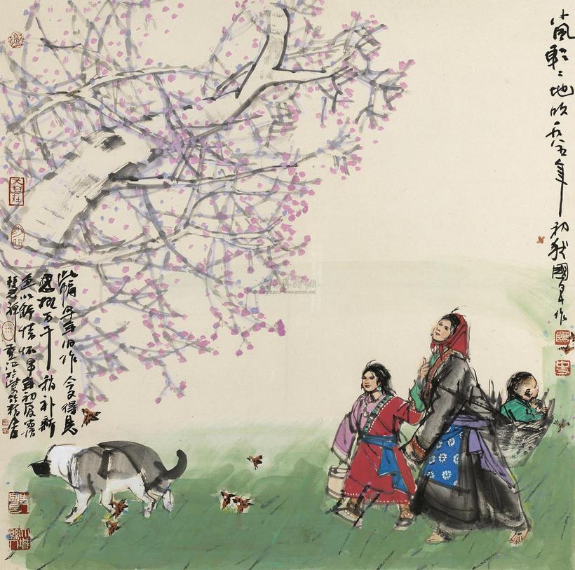 史国良 1985年作 小风轻轻地吹 镜心