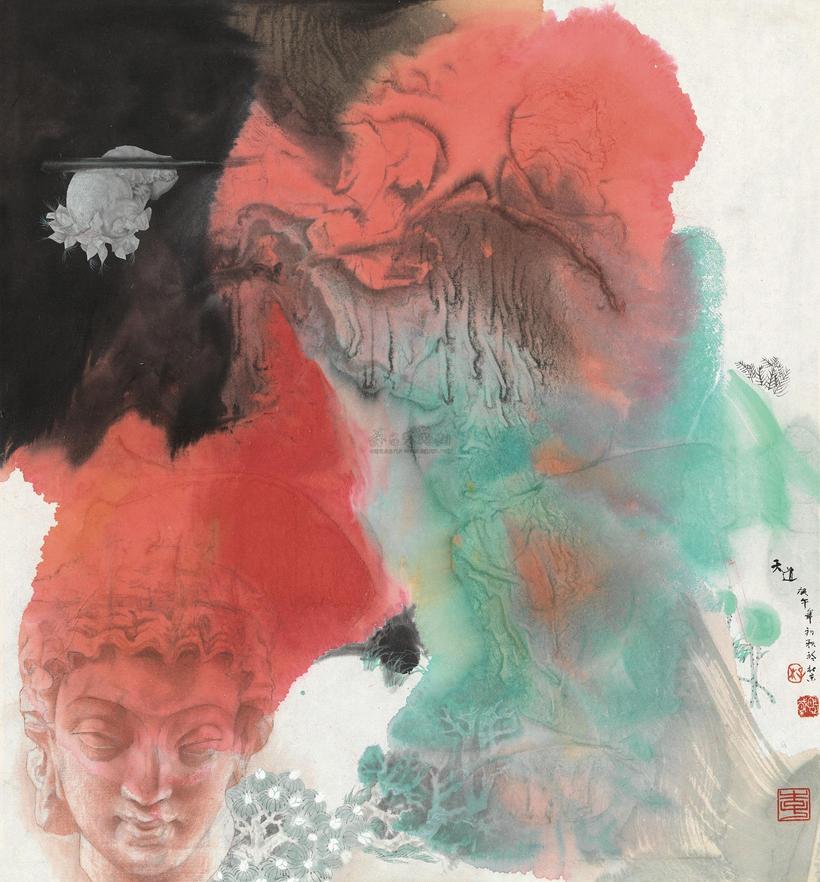 李爱国 庚午（1990年）作 天道 镜心