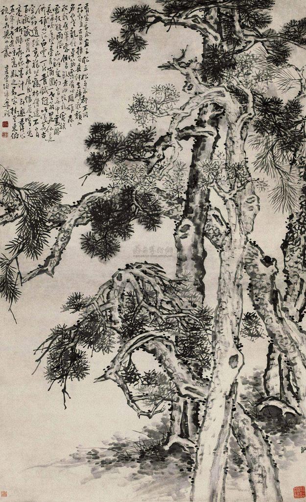李鱓 五松图 立轴